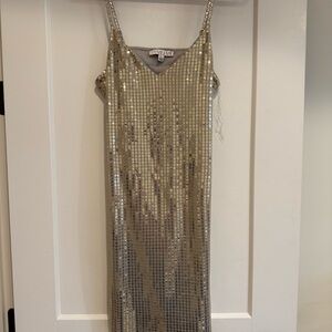 Sequin Slip Dress - Gold